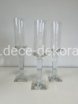 Kryształowe Świeczniki Weselne – Zestaw 3 szt. 45/43/42 cm