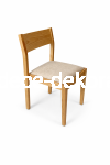 Krzesło drewniane z lnianym siedziskiem