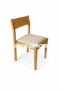 Krzesło drewniane z lnianym siedziskiem