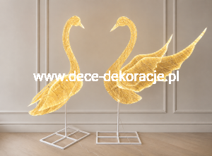 Zestaw 2 dekoracyjnych łabędzi LED