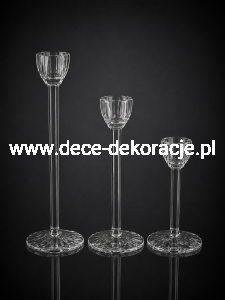 Komplet świeczników szklanych
